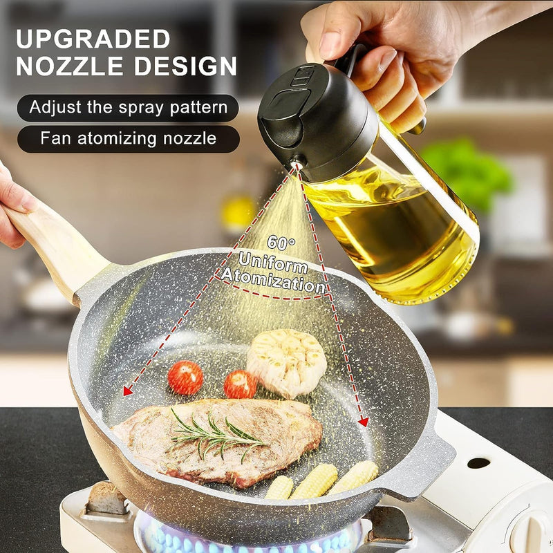 Oil Sprayer for Cooking Kitchen Gadgets Accessories for Air Fryer Kitchen Oil Bottle 500 ML Cooking 2 in 1 Olive Oil Sprayer and Oil Dispenser Baking, Kitchen BBQ Air Fryer Salad Frying Baking.