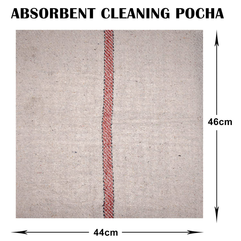 Kuber Industries Floor Cleaning Pocha | Plain Duster Cloth | Cotton Reusable Sweeping Cloth For Home | Small | Kitchen | 18x18 Inch | Pack of 3 | White