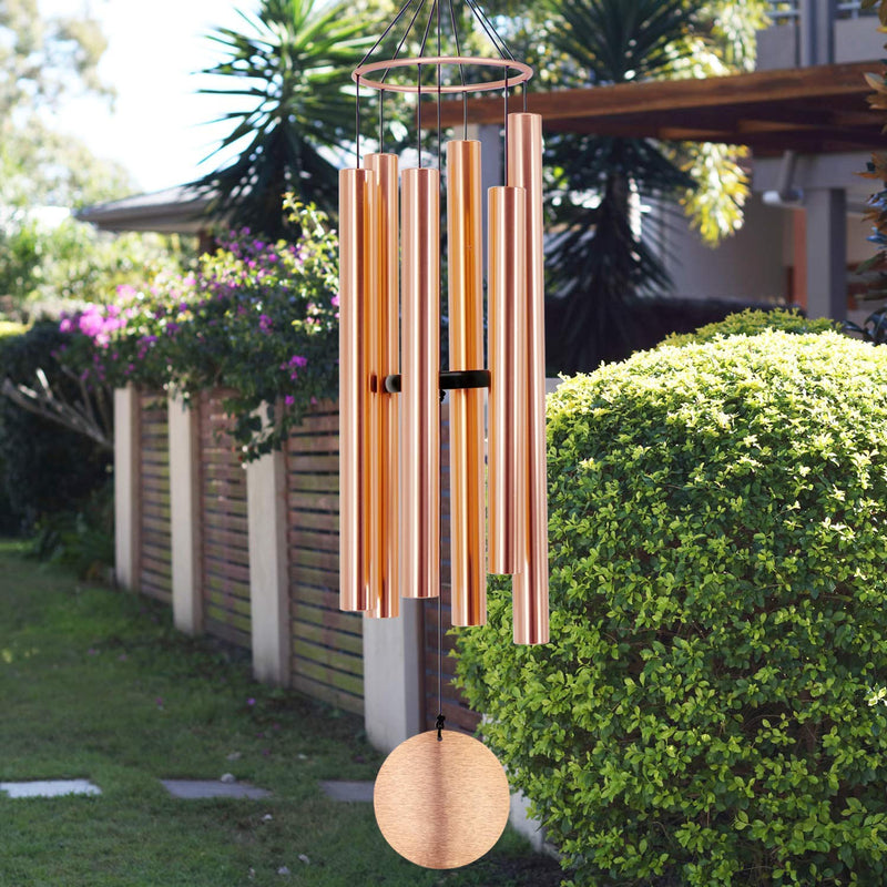 Paradigm Pictures 30 inch Big Wind Chimes for Home Balcony Positive Energy (Big Rose Gold 6 Pipe Metal)