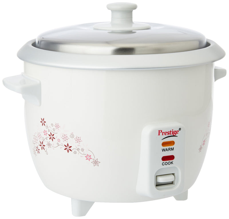 Prestige Delight PRWO 1.0 L Electric Rice Cooker|Detachable power cord|Durable body|Cool touch handles|White| Raw capacity-0.4L|Cooked capacity-1L|Cooks for a family of 2 to 3 members