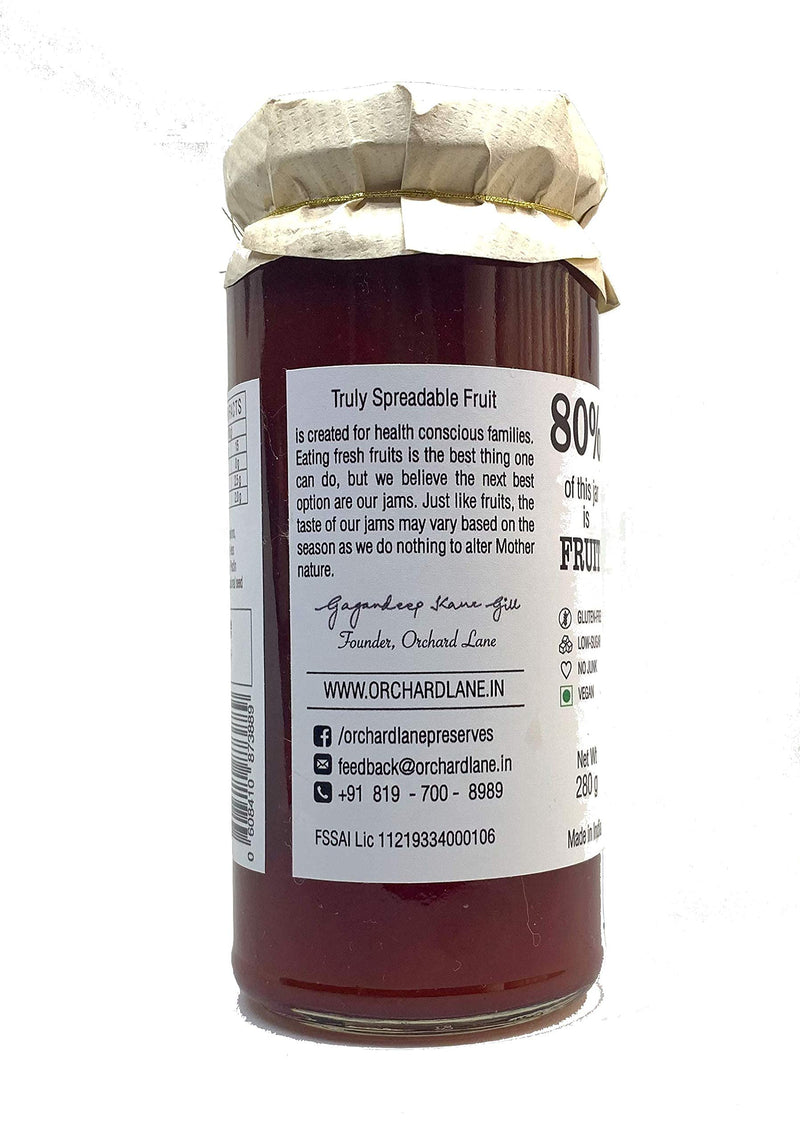 Orchard Lane 80% Fruit- Melon Cranberry Jam- Low-sugar - No Preservatives- Made with whole cranberries, High Nutrition | Healthy Jam for kids and adults | High Calcium, Zinc (3 mg per serving), Potassium (45 mg per serving) 280 gm