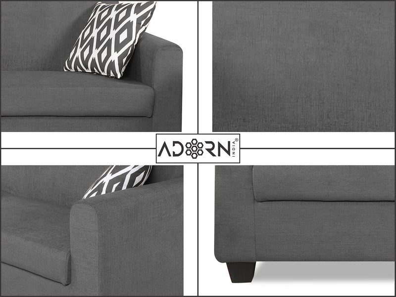 Adorn India Blazer 3-1-1 Five Seater Sofa Set (Grey, Wood)