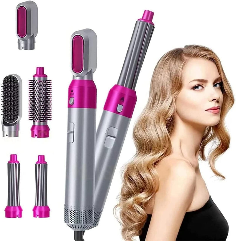 5 in 1 Multifunctional Hair Dryer Styling Tool, Detachable 5-in-1 Multi-Head Hot Air Comb, The Negative Ion Automatic Suction Hair Curler