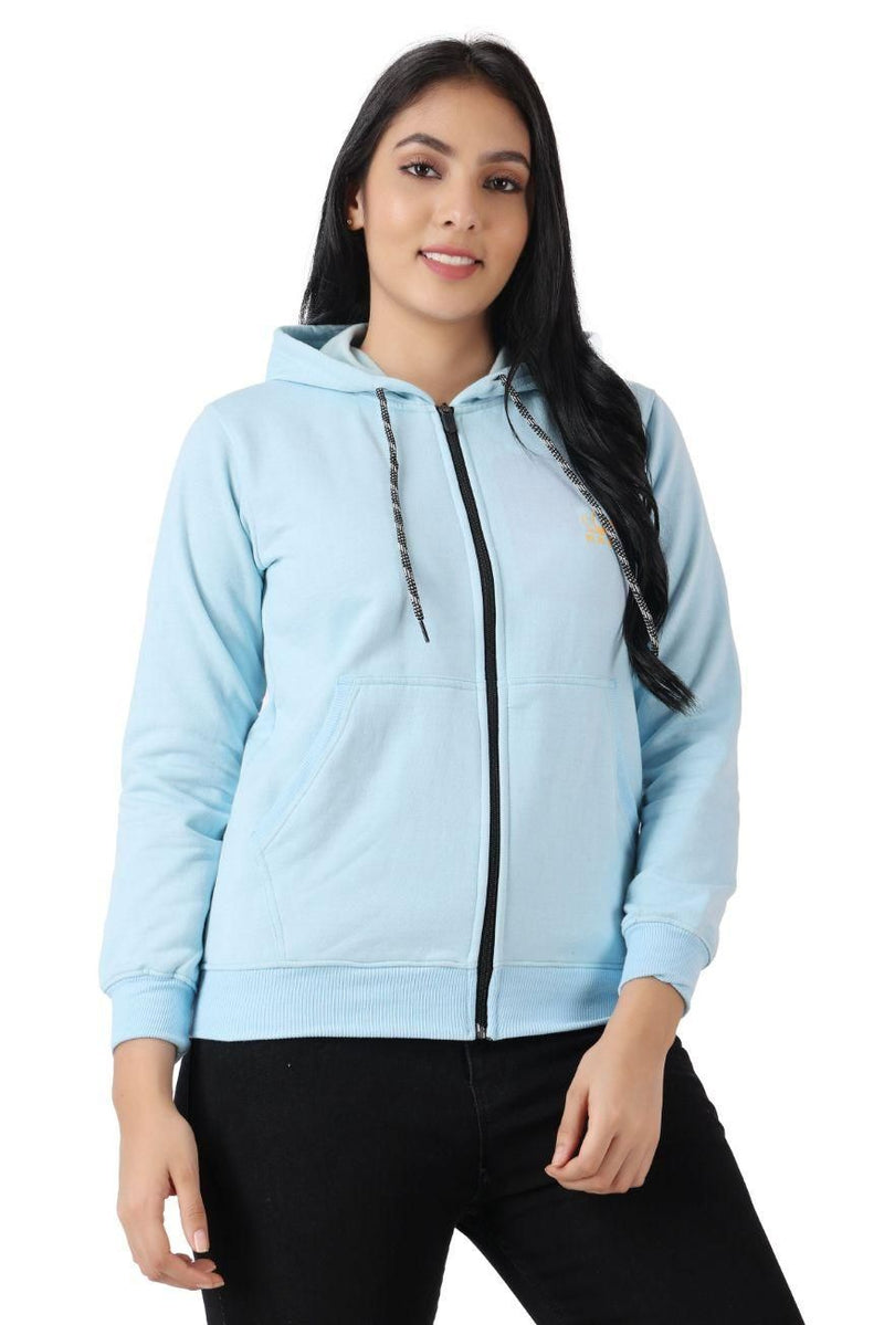 Pratyusha Women's Plus Size Full Sleeve Cotton Zip Up Hoodies