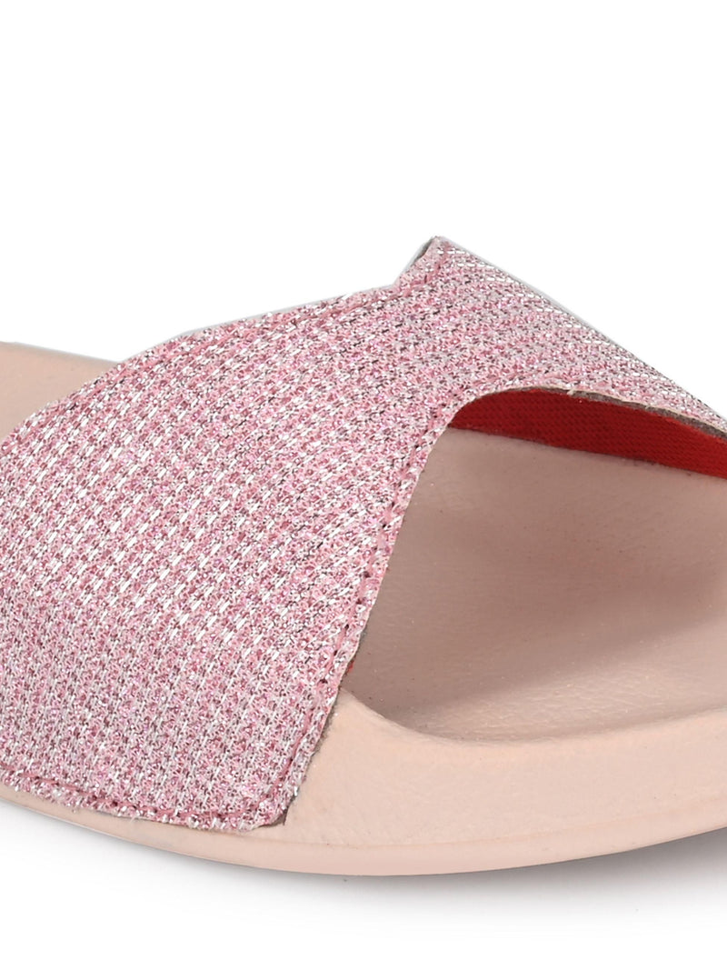 BUCIK Women's Synthetic Leather Slip-On Casual Sliders