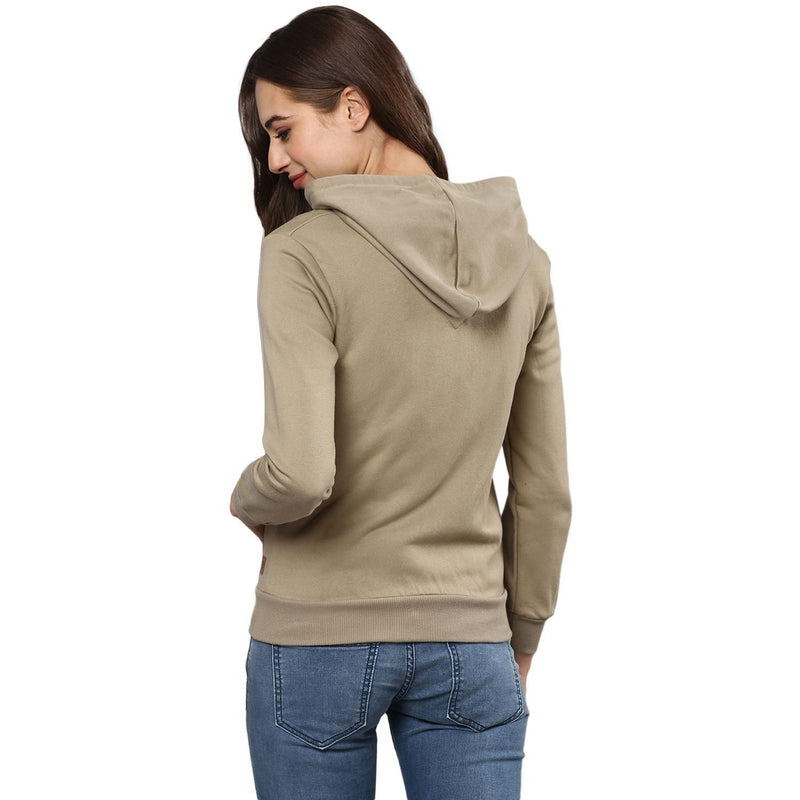 Campus Sutra Women's Solid Stylish Casual Zipper  Sweatshirts