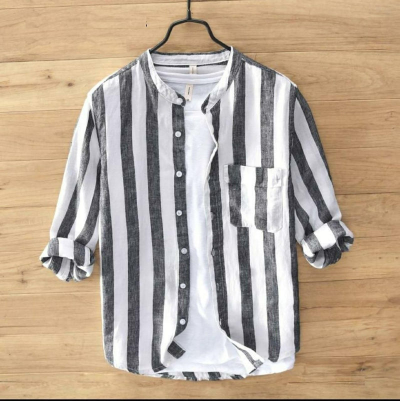 Cotton Stripes Full Sleeves Regular Fit Mens Casual Shirt