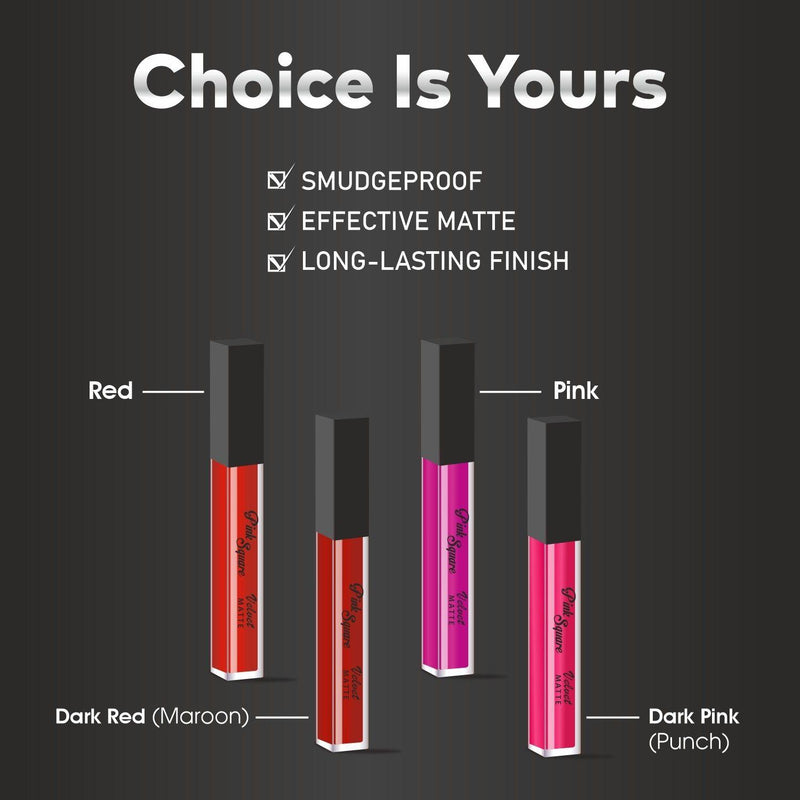 Matte Long Lasting Liquid Dark Pink(punch) Lipstick- Ideal For Women And College Girls Pack Of 1 Pcs