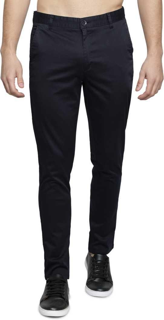 Lycra Blend Solid Slim Fit Mens Casual Trousers