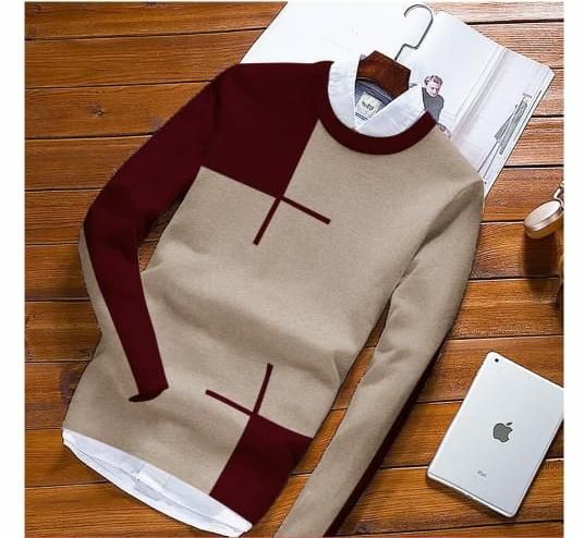 Cotton Blend Color Block Full Sleeves Regular Fit Sweatshirts