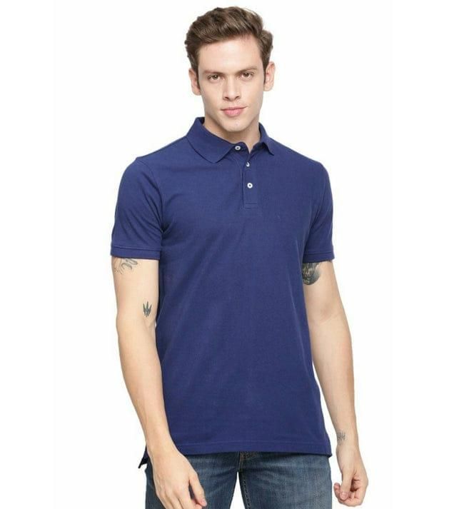 Cotton Blend Solid Half Sleeves Mens Polo T-shirt Pack Of 2