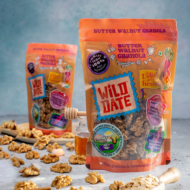 Wild Date 250g Granola | Butter Walnut | Gluten-free, Has No Binding Agents, and is High in Plant-Protein | Perfect companion for breakfast