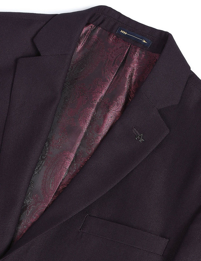 Arrow Reversible Waistcoat Patterned Three Piece Suit Purple