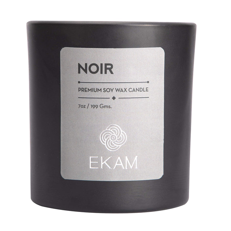 EKAM Noir Premium Soy Wax Candle, Manly Indulgence Series| Net Weight: 199gms; Burn Time: 30 hrs