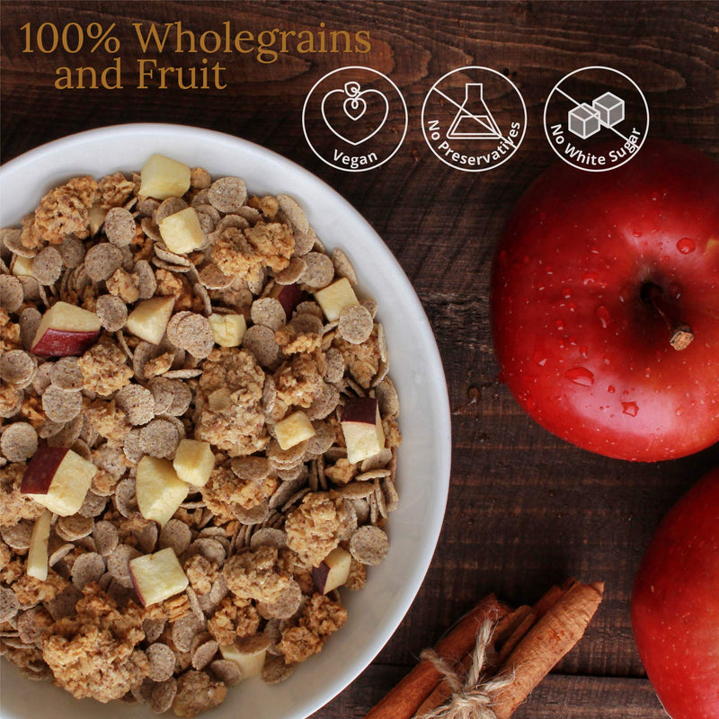 Wingreens Harvest Cinnamon Oats Clusters and Multigrain Flakes with Apple| Oats, Ragi, Granola, Flax Seeds, 350 Grams