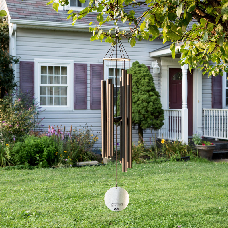 Natures Melody Nature's Melody AT28BK 28inch Aureole Tunes Windchime Black | Wind Chimes for Balcony Bedroom with Sweet Sound