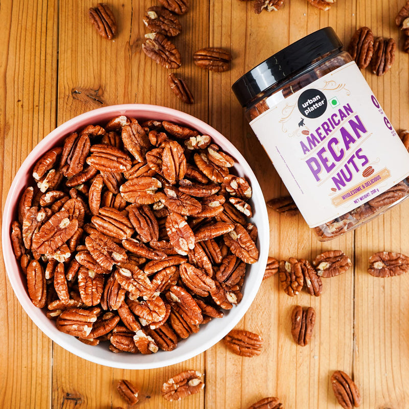 Urban Platter Jumbo Whole Pecan Nuts, 200g (Rich in Protein & Fiber, Crunchy,Stored in Refrigeration for Long Lasting Freshness)