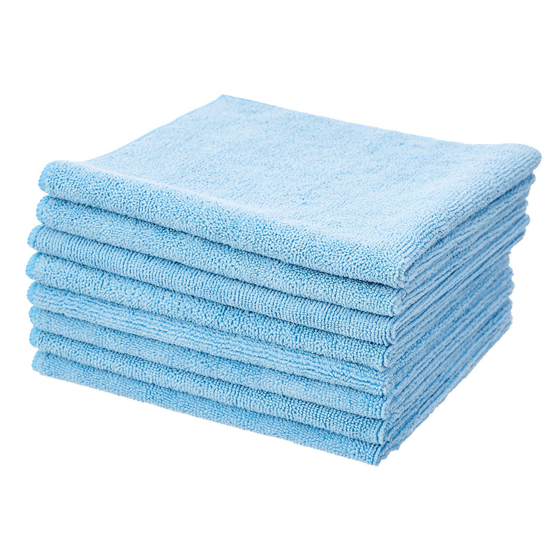 Amazon Brand - Solimo Microfibre Cleaning Cloth - 40 x 40 cm, Blue, Set of 6