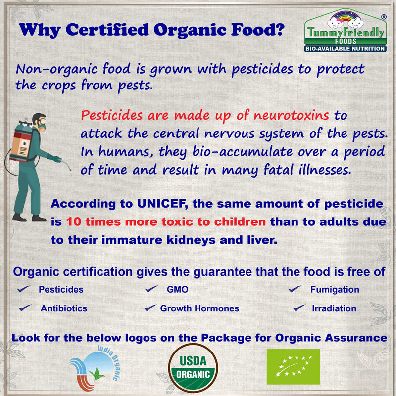 TummyFriendly Foods Certified Organic Sprouted Ragi Flour For Little Ones. Made of Organic Sprouted Ragi Powder | Ragi Flour for Baby, rich in Calcium, Iron, Fibre & Micro-Nutrients. Ragi Sari Nachani Satva. No Sugar, No Salt, No Milk, No Chemicals, No Pe