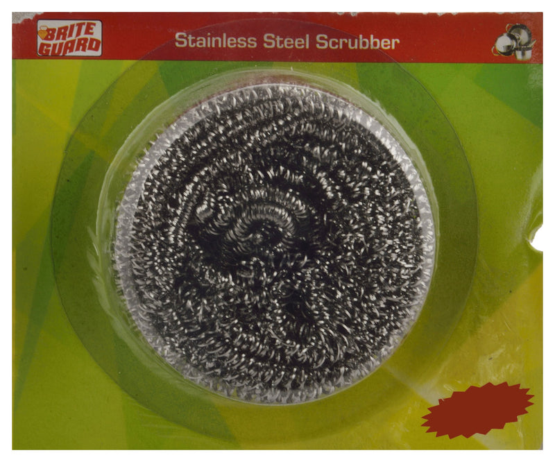 Brite Guard Stainless Steel Multipurpose Scrubber 10 gm (Grey, 12-Piece)