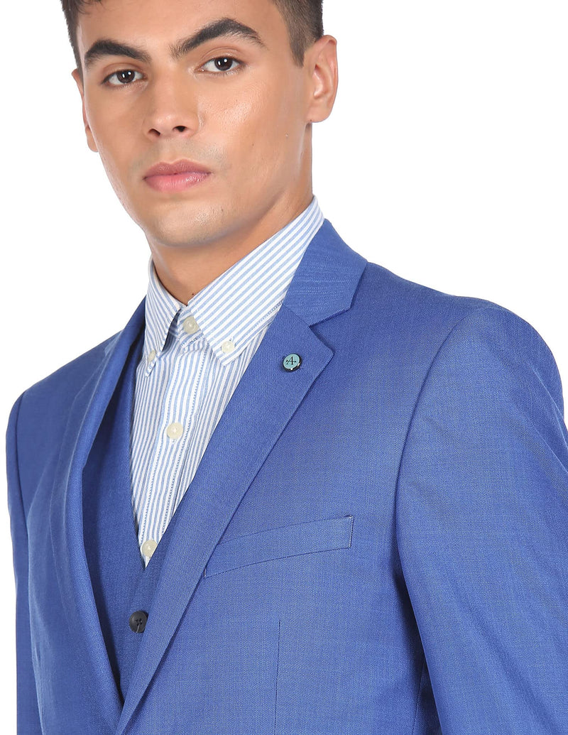 Arrow Men's Polyester Navy Solid Suit (ARABSU5502 40)