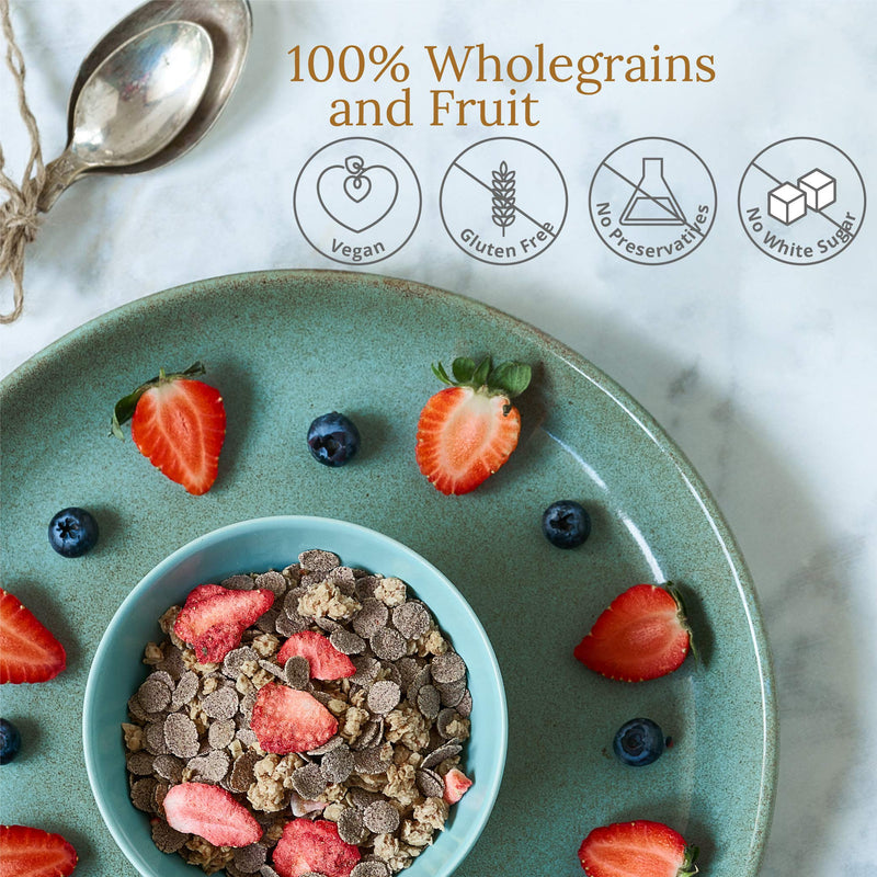 Wingreens Harvest Oats Clusters & Ragi Flakes with Strawberry| Oats, Flax Seeds, Granola| Breakfast Cereal| 350 g