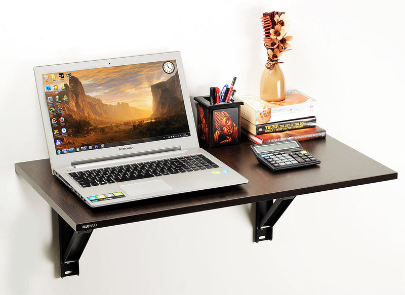 BLUEWUD Hemming Folding Wall Mounted Study/Computer/Laptop Table (Wenge)