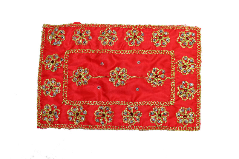 Reliable Silk Puja Chunri/Chunari/Chundadi Combo Matarani Ki Chunri, Devi Mata Ki Chunni, Pooja Chunari/Dupatta/Net Chunri (9 * 7 Inch, Multicolour) Pack of 5