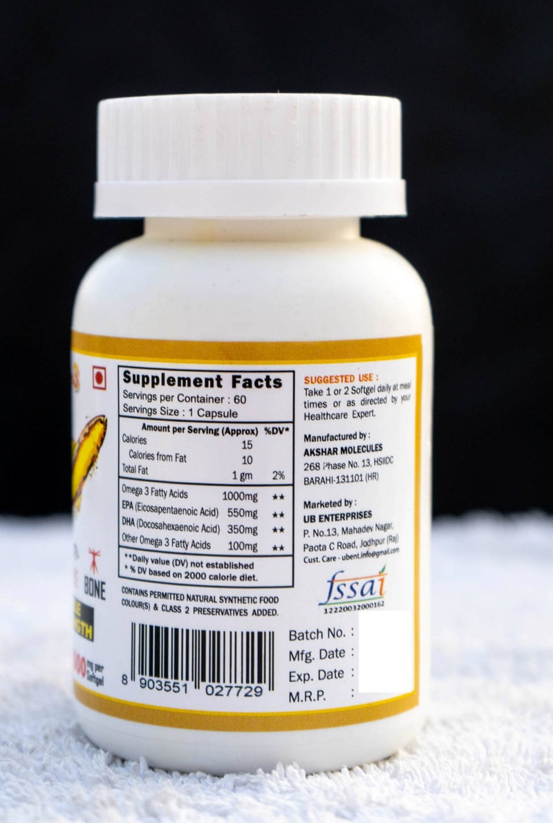 Ketones Omega 3 Fish Oil - 1000 mg / Softgel - Mall2Mart