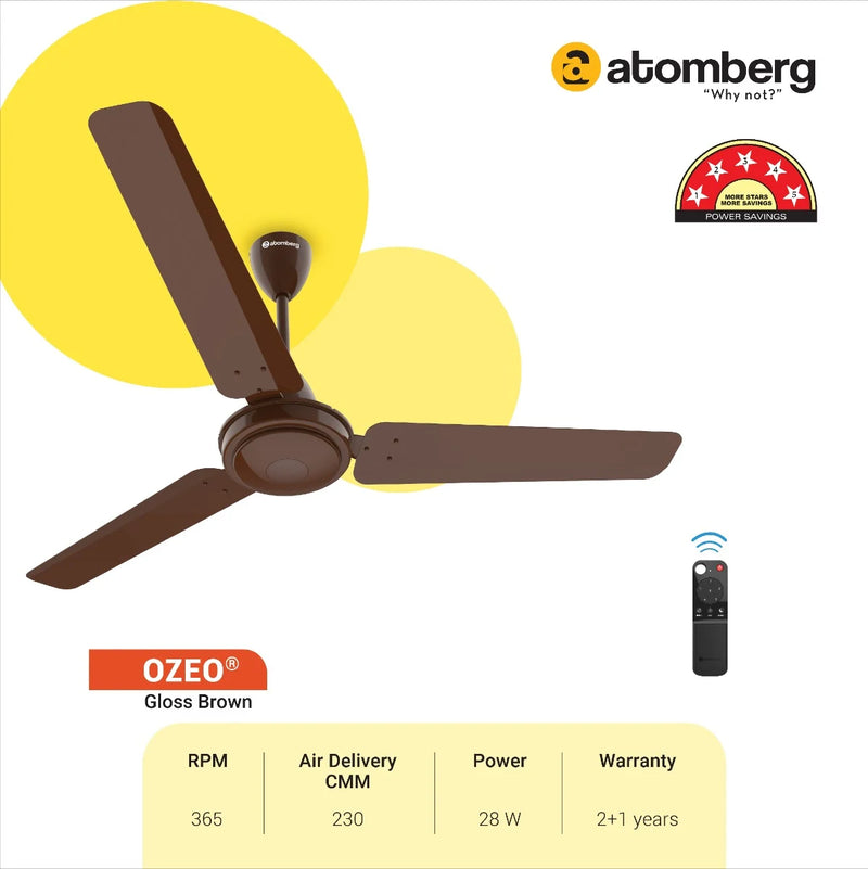 Atomberg Ozeo Energy Efficient Ceiling Fan With Bldc Motor And Remote